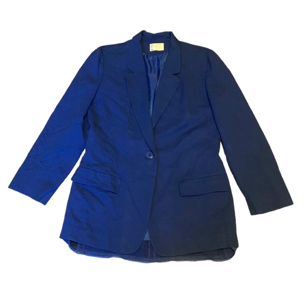 Vintage Miss Pendleton Woolen Mills Women's Blazer 100% Virgin Wool Blue Size L